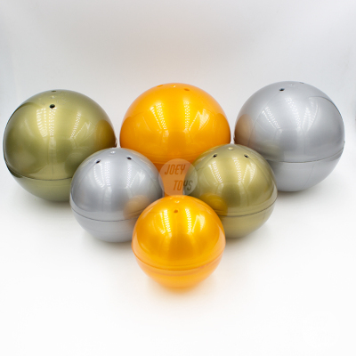 Plastic Empty Colored Round Toy Capsules Gold, Silver Colors
