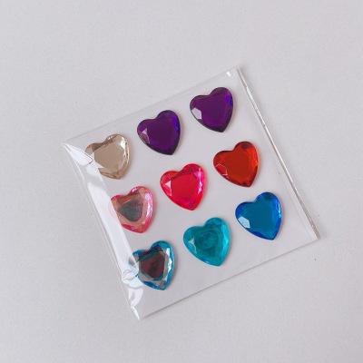 18mm Korean Girl Heart Diamond Love Stickers Ins Same Phone Case DIY Hand Account Stereo Acrylic Diamond Sticker