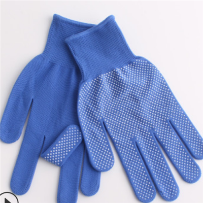 13-Pin Nylon Cotton Gloves with Rubber Dimples Labor Protection Gloves, Spot Order Customized According to Customer Requirements