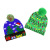 Winter New Christmas Elk Christmas Tree Flanging with Ball Knitted Hat with LED Colorful Dazzling Light Hat