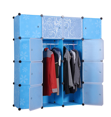 Plastic Closet DIY Assembly Magic Piece Combination Storage Cabinet Environmental Protection Organizing Cabinet Deepening 16 Grid