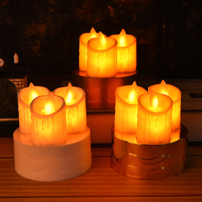 Small 9*9 Tear Candlestick Swing Electronic Candle Ornaments Birthday Romantic Banquet LED Lamp Home
