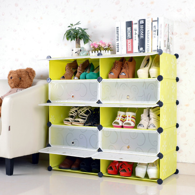 Special Offer DIY Disassembly Waterproof Dustproof Environmental Protection Shoe Cabinet Combination Large Capacity Storage Shoe Rack Assembly