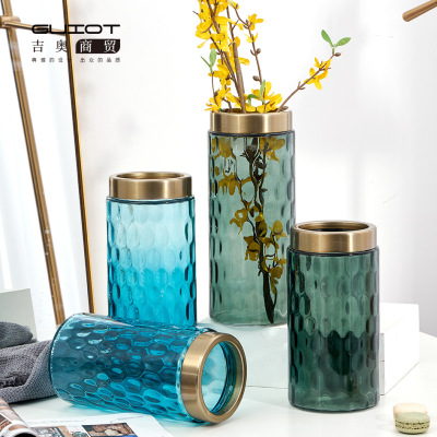 New European Style Glass Vase Home Flower Arrangement Creative Lacquer Varnish Soft Decoration Ornaments Affordable Luxury Style Hotel Popular Color Vase