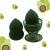 Big Sale Avocado Matcha Green Fruit Series Gourd Water Drop Oblique Cut 3-Piece Set Beauty Blender Powder Puff Gift Set