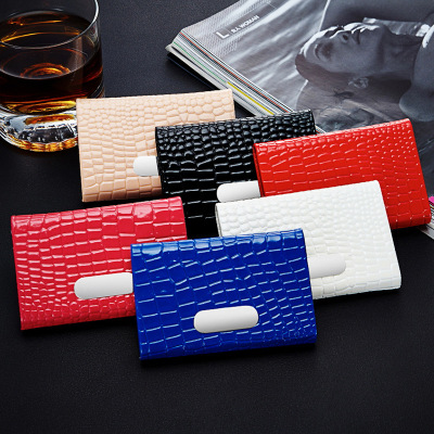 Professional Customized Crocodile Pattern Business Card Holder Metal Stainless Steel Cardcase Business Gift