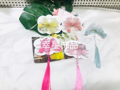 Cute Bow Tassel Press Clip Children Baby Bang Clip Cropped Hair Clip Back Head Clips Hairpin Hair Accessories Headdress