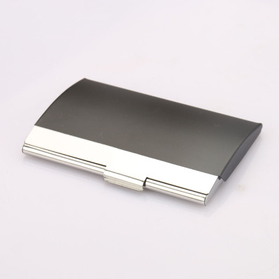 Stainless Steel Painted Curved Flat Business Card Case Gift Black Titanium Business Card Holder Card Box