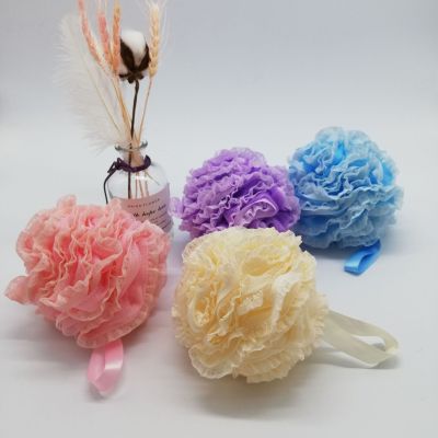 Summer Hot Korean Lace Large Bath Ball Color Mesh Sponge Soft Strengthening Style Bath Products Wholesale