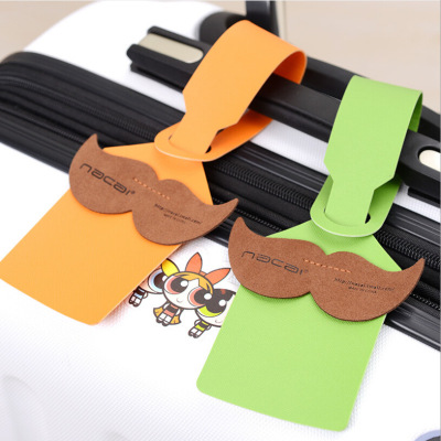 NACAI Travel Boarding Pass Cartoon Creative Silicone Beard Luggage Tag Tag Check-in Tag Travel Product