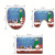 Amazon Hot Sale Christmas Sled Toilet Mat Three-Piece Foot Mat Customized Bathroom Non-Slip Mat Digital Printed Mat