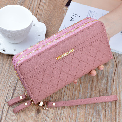 2021 New Double Zipper Clutch Purse Women's Wallet Long Fashion Large Capacity Double Wallet Cell Phone Small Bag