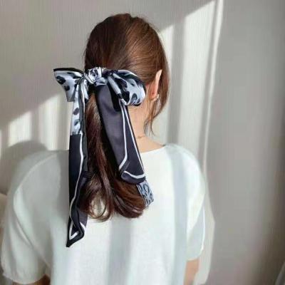 Leopard Print Ears Korean Style Thin Scarf Polyester Belt Women's Tie-up Hair Ribbon Hair Band Ins French Scarf Small Strip