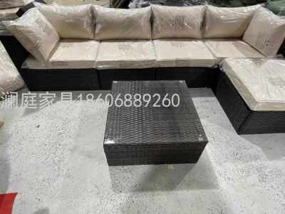 Outdoor Rattan Chair Sofa Outdoor Roof Leisure Rattan Furniture Villa Courtyard Double Rattan Rattan Sofa Combination