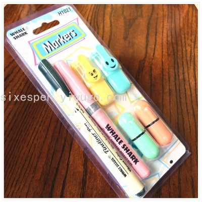 Macaron Color Fluorescent Pen Set Supermarket Dedicated