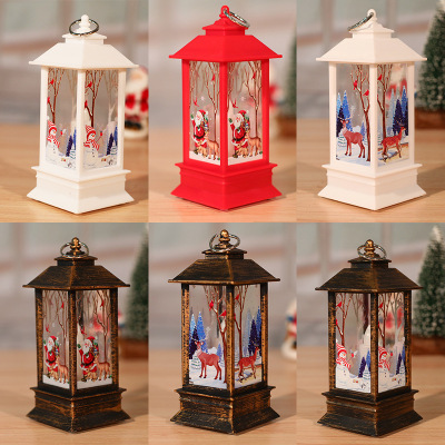 Cross-Border Wholesale Christmas Storm Lantern LED Electronic Candle Table Lamp Small Night Lamp Elderly Snowman Decoration Desktop Decoration