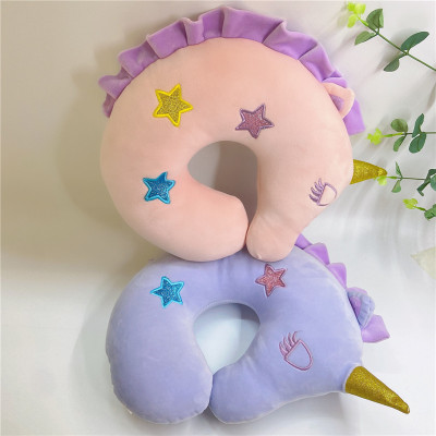 Factory Direct Sales Unicorn Neck Pillow U-Shape Pillow Car Supplies Office Lunch Break Pillow to Map and Sample Customization