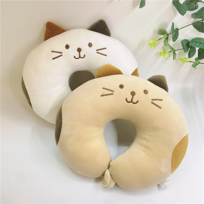 Factory Direct Sales Japanese Cat Neck Pillow U-Shape Pillow Car Supplies Office Lunch Break Pillow to Map and Sample Customization