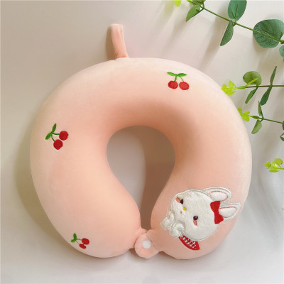 Factory Direct Sales Memory Foam Slow Rebound Cartoon Cherry Rabbit Neck Pillow U-Shape Pillow Nap Pillow to Map and Sample Customization