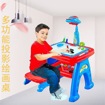 Children's Educational Multifunctional Drawing Board Projection Painting Machine Multifunctional Drawing Board Study Table Enlightenment Graffiti Toys