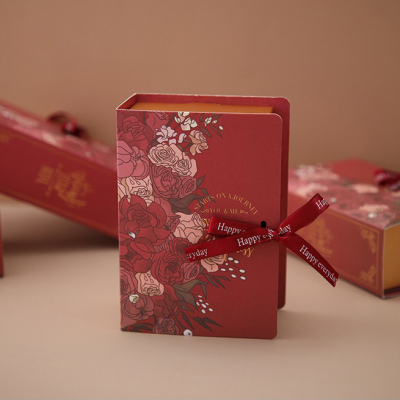 Book-Shaped Ribbon Box Source Factory Customized Spot Boutique Packaging Gift Box