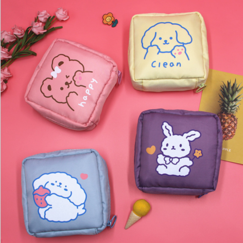 korean ins sanitary cotton bag storage bag female portable clothing physiological period monthly cotton pad storage bag aunt towel bag