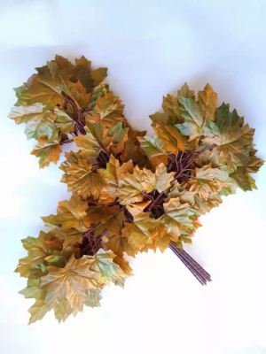 Imitate Leaves Red Maple Leaf Fake Tree Leaves Indoor Artificial Tree Decoration Plastic Branches Garden Landscape Green Leaf Decoration