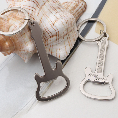 Metal Guitar Bottle Opener Key Ring Creative Musical Instrument Advertising Promotion Opening Activity Lettering Small Gift