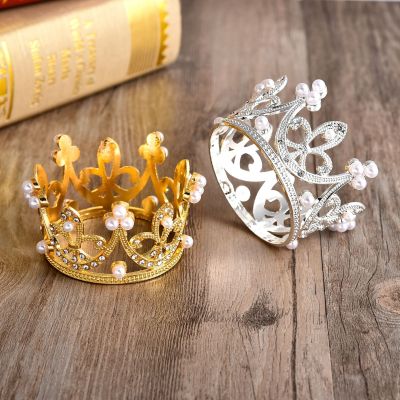 Factory Wholesale Children's Princess Birthday Party Baking Decoration Cake Mini Pearl Small Crown Decoration