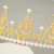 Direct Supply Baby Pearl Crown Cake Decoration Birthday Cake Decoration Semicircle Big Crown Flower Packaging Headdress