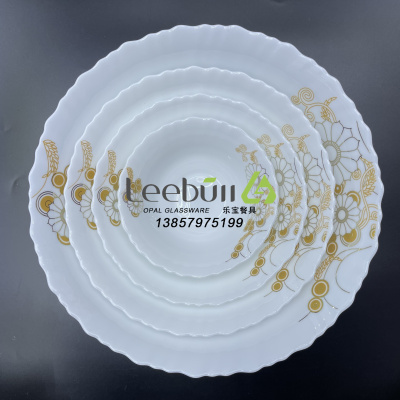 White Jade Glass Tempered Glass Cutlery Plate Bowl Plate Decals Parts