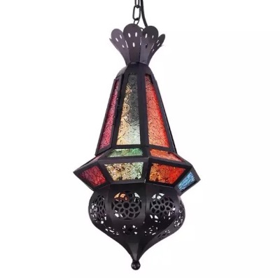 Decorative Chandelier European and American Retro Moroccan Pendant Lamp Hallway Lamp Corridor Light Iron Craft Ornament