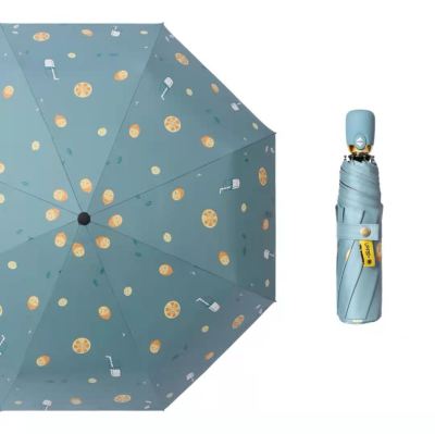 High-Profile Figure Vinyl Five-Fold Umbrella Women's Rain Or Shine Dual-Use Umbrella Folding Sun Protection UV Protection Ultra-Light Sun Umbrella