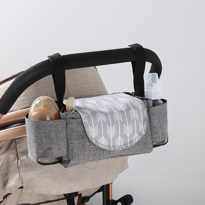 Stroller Bag Buggy Bag Multi-Function Feeder Water Cup Holder Baby Carriage Hanging Bag Storage Basket Storage Cross-Border