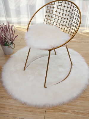 New Bedroom Carpet White Fur Decorative Blanket Long Wool Carpet Mat Dressing Table Blanket Ins Wind Net Red Mat