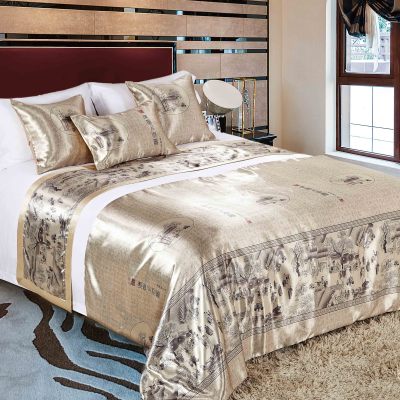 Hotel Bed Linen Cloth Product Four-Piece Set Embroidered Cotton Guest Room Cloth Product Pillowcase Quilt Cover