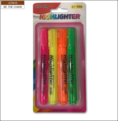  Highlighter Pen Marker Pen Fluorescent 4pcs SY-8808 AF-3483-14