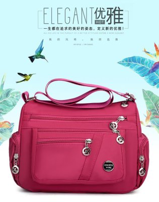 Cross-Border Women's Bag Multi-Compartment Casual Shoulder Messenger Bag Fashion Korean Ladies Bag Large-Capacity Crossbody Bag Nylon Cloth