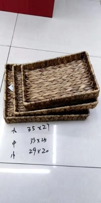 Gourd Straw Woven Shallow Plate Storage