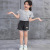 Summer TikTok Little Daisy Embroidery Quick Drying Clothes Suit in Stock Wholesale Children's Sports Short-Sleeved Shorts Two-Piece Set