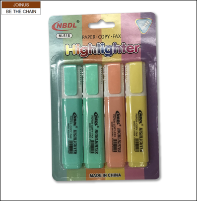  Highlighter Pen Marker Pen Fluorescent 4pcs M-518 AF-3483-16