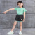 Summer TikTok Little Daisy Embroidery Quick Drying Clothes Suit in Stock Wholesale Children's Sports Short-Sleeved Shorts Two-Piece Set