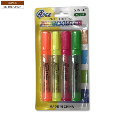 Highlighter Pen Marker Pen Fluorescent 4pcs XL-288 AF-3483-15