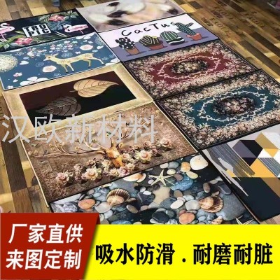 [Non-Slip Mat] Factory Wholesale Bedroom Cartoon Non-Slip Mat Thickened Digital Printing Flannel Mat