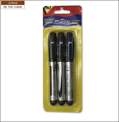 Permanent Marker Pen Bold Point Super Shiny 3pcs AF-3483-2