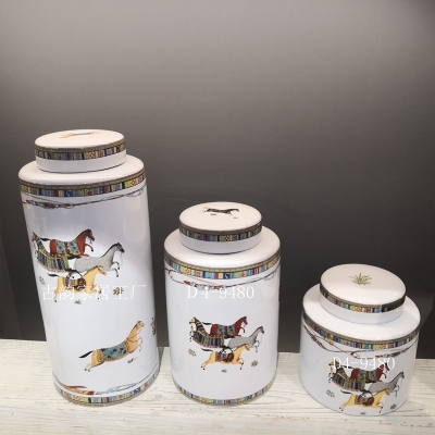 Guyun Home Factory Direct Ceramic Crafts Light Luxury Decoration Handmade Horse High Temperature Vase Candy Box