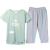Pajamas Women's Summer Cotton Women's Short-Sleeved Cropped Pants Cartoon Pajamas Thin Summer Home Wear Suit