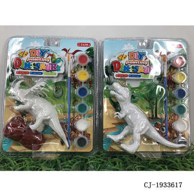 Factory Direct Sales DIY Painted 6.5-Inch Dinosaur Children's Handmade Toy Graffiti Replica T-Rex Horn Dragon Model