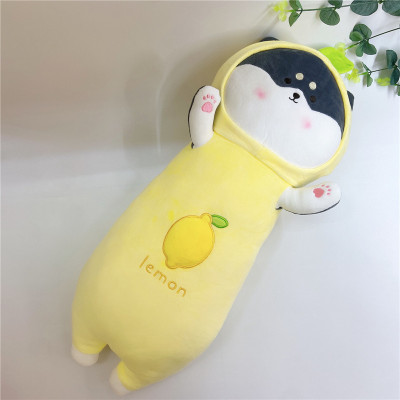 Factory Direct Sales Cartoon Cute Lemon Shiba Inu Long Pillow Plush Toy Husky Pillow Sample Customization
