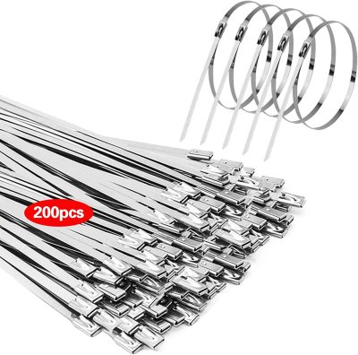 Metal Zip Ties Heavy Duty Stainless Steel Ribbon Suitable for Exhaust Bags Suitable for Outdoor Fences and Roof Board, Etc.